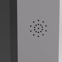 Speaker grille of the Vaelton mobile workstation.